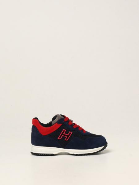 Hogan scarpe bambino: Sneakers Interactive Hogan in camoscio e rete con H flock