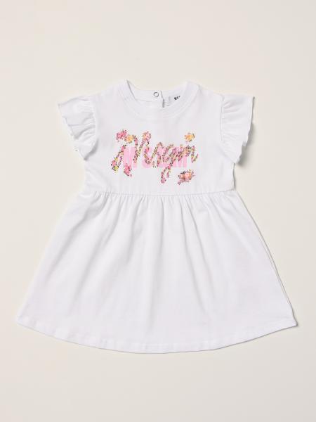 Msgm Kids mini dress in cotton with floral logo