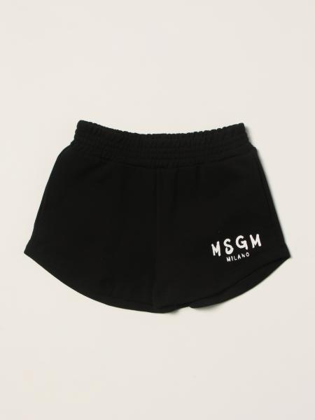 Msgm girl jogging shorts with logo