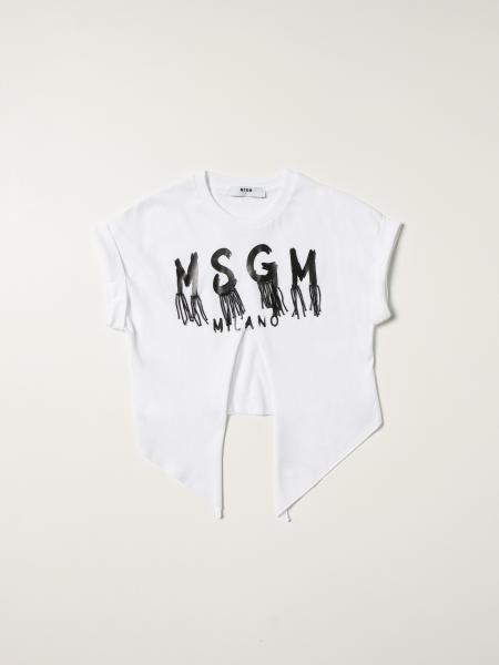 Msgm T-shirt with fringed logo