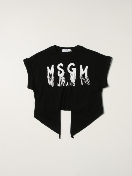 Msgm T-shirt with fringed logo