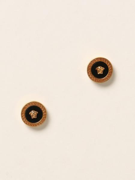 Versace button earrings with Medusa
