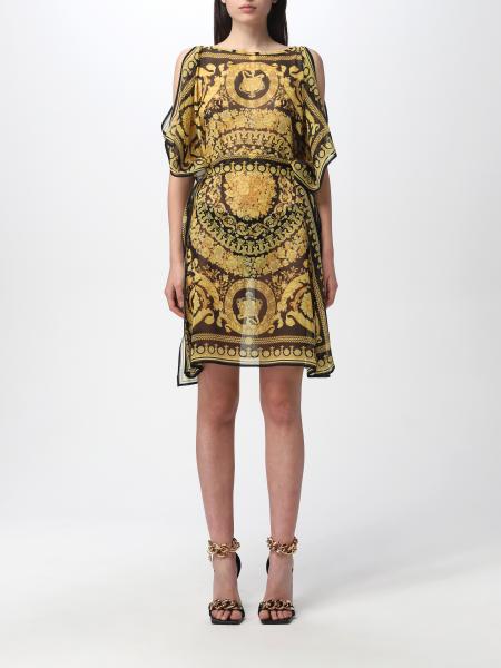 Versace women: Versace Baroque silk beach dress
