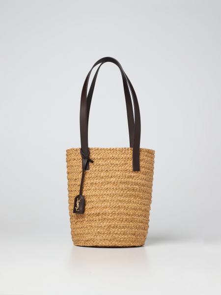 Saint Laurent Woven Raffia Shoulder Bag