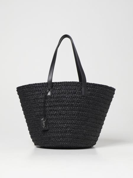 Saint Laurent bags for women: Saint Laurent Panier woven raffia bag
