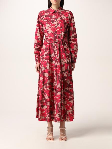 WOOLRICH: long dress in cotton - Fuchsia | Woolrich dress ...