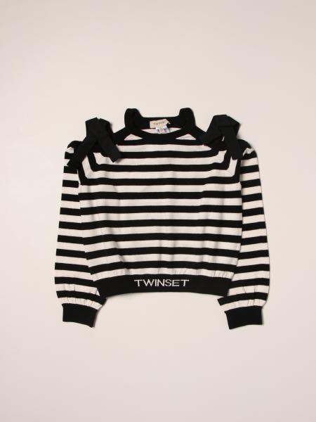 Twinset girls' clothing: Twinset sweater in striped cotton blend