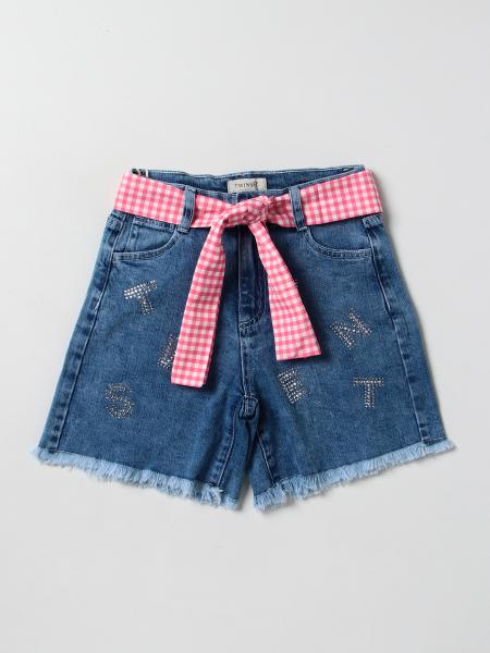 Twinset girls' clothes: Twinset shorts with rhinestone logo