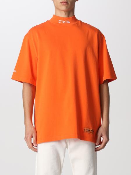 HERON PRESTON: cotton T-shirt - Orange | Heron Preston t-shirt ...