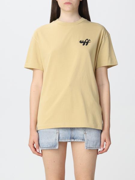 Off-White women: Off White cotton t-shirt with logo