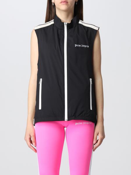 PALM ANGELS: Track vest with logo - Black | Palm Angels suit vest ...