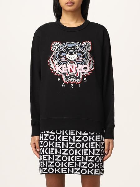 KENZO: cotton T-shirt with Tiger - Black | Kenzo t-shirt FC52SW8244XL ...