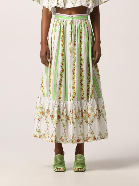 Msgm: Msgm long skirt in cotton with print