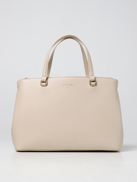 PATRIZIA PEPE: tote bag in textured leather - Milk | Patrizia Pepe tote ...