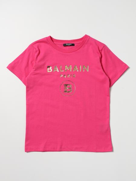 Balmain cotton t-shirt with laminated logo