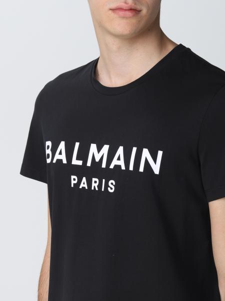 BALMAIN: t-shirt for man - Black | Balmain t-shirt YH1EF000BB65 online ...