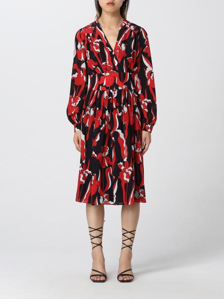 BOUTIQUE MOSCHINO: Moschino Boutique dress with iris print - Red ...