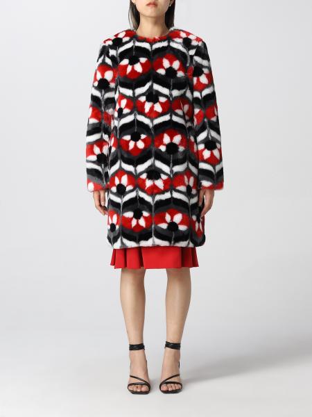 Moschino Boutique eco fur in floral jacquard
