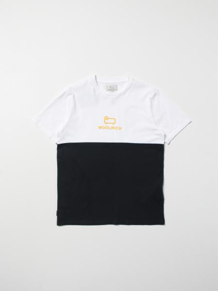 T-shirt Woolrich bicolor con logo