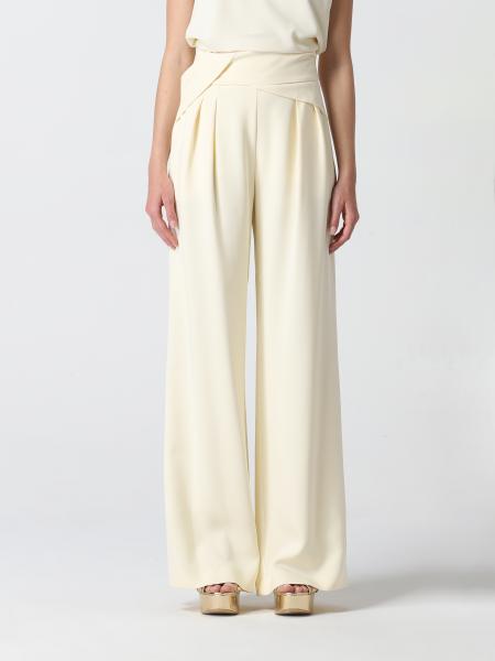 SIMONA CORSELLINI: pants in stretch viscose - Cream | Simona Corsellini ...