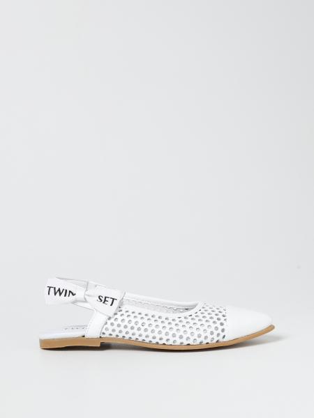 Twinset slingbacks in cut-out leather