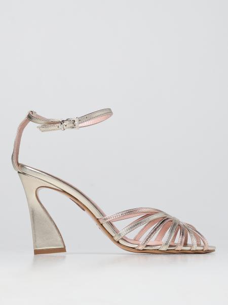 Anna F.: Anna F. heeled sandals in laminated leather
