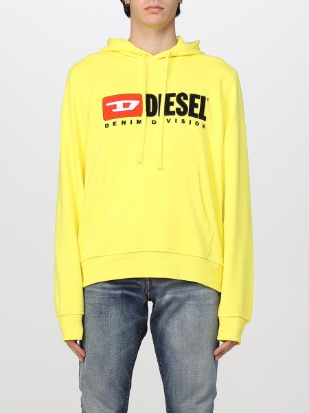 DIESEL: sweatshirt for man - Yellow | Diesel sweatshirt A037570BAWT ...