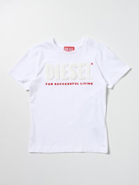 DIESEL: t-shirt in cotton jersey with logo - White | Diesel t-shirt