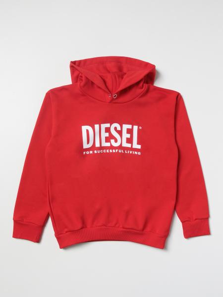 DIESEL: sweatshirt in cotton with logo - Red | Diesel sweater ...