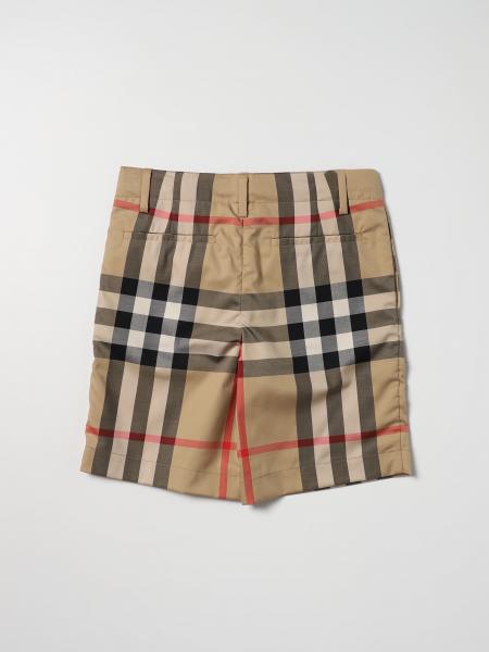 Burberry bambino: Pantaloncino sartoriali Burberry in cotone stretch tartan