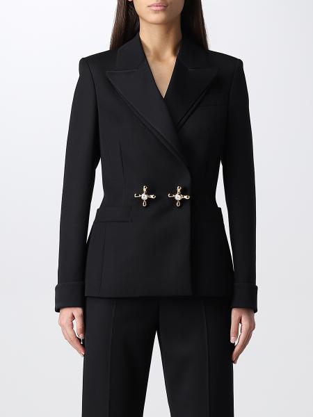 MOSCHINO COUTURE: double-breasted jacket with tap buttons - Black ...