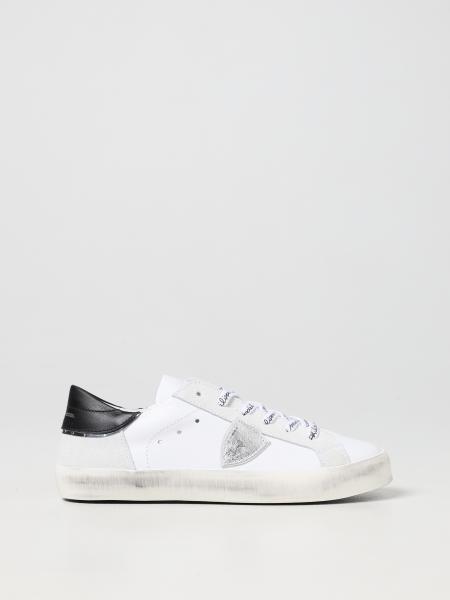 PHILIPPE MODEL JUNIOR: sneakers in leather and suede - White | Philippe ...