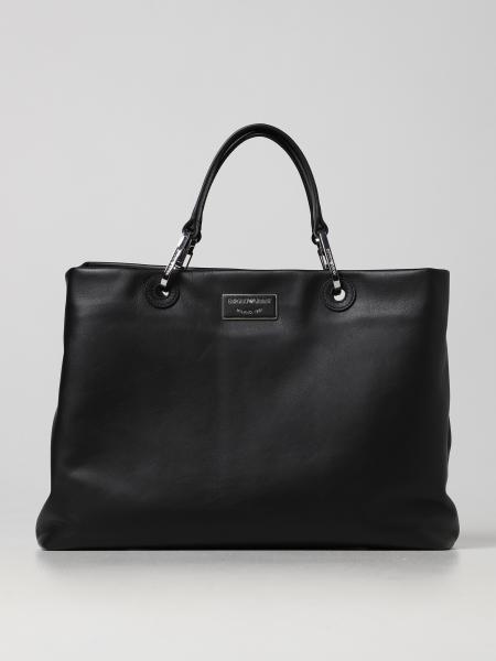 EMPORIO ARMANI: tote bags for woman - Black | Emporio Armani tote bags ...