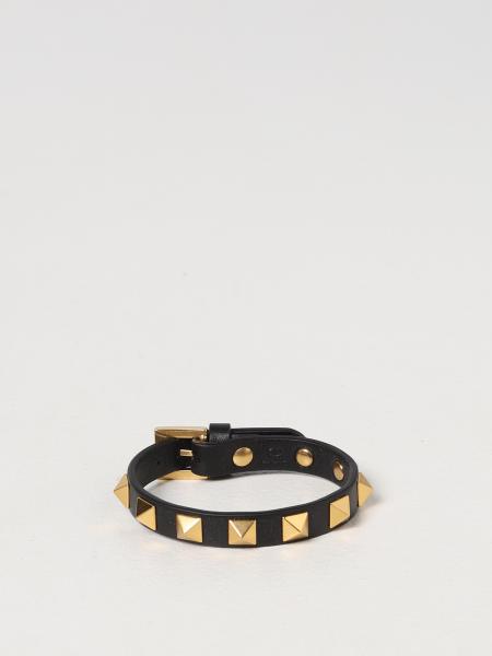 Valentino Garavani men: Valentino Garavani Rockstud leather bracelet with studs