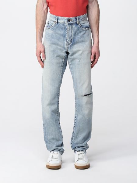 Jeans strappati: Jeans Saint Laurent in denim washed con rotture
