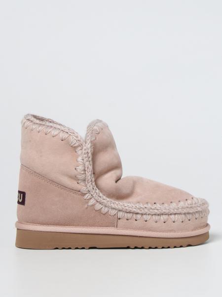 MOU: flat ankle boots for woman - Blush Pink | Mou flat ankle boots ...