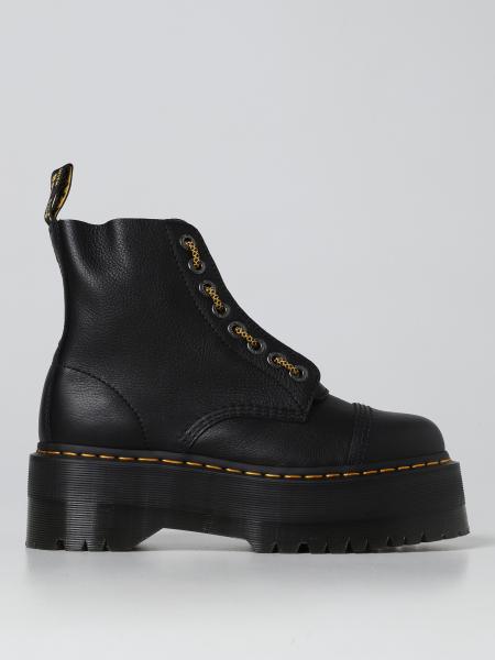 DR. MARTENS: flat ankle boots for woman - Black Dr. Martens flat ankle 27358001 online on GIGLIO.COM