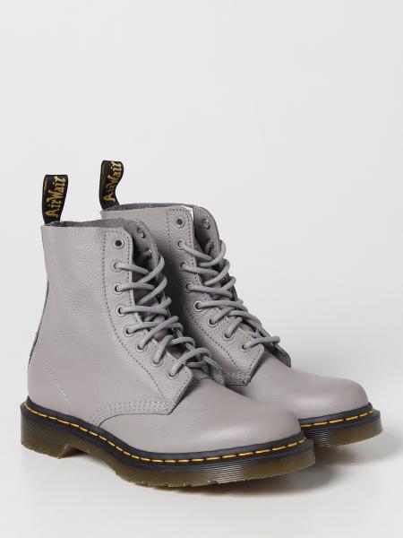 DR. MARTENS: flat booties for woman - Dove Grey | Dr. Martens flat ...