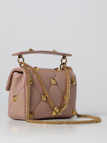 VALENTINO GARAVANI: Roman Studs Nappa leather bag - Blush Pink ...