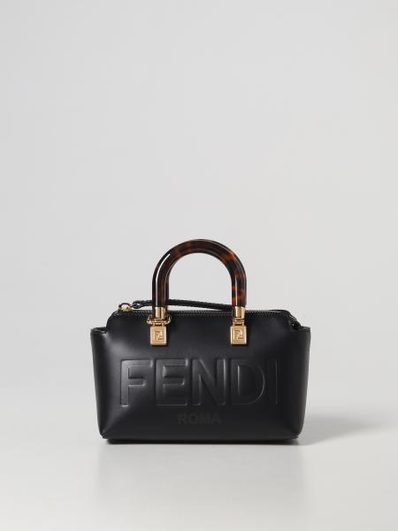 Fendi Mini By The Way Boston Bag In Calfskin Black