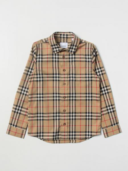 Burberry stretch cotton shirt with check pattern