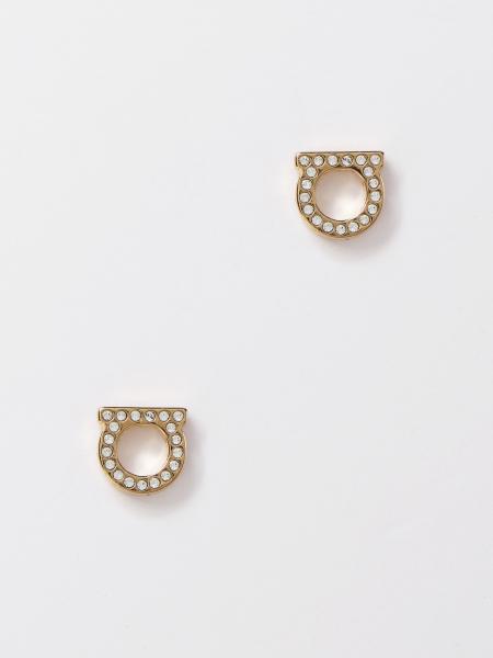 Salvatore Ferragamo Gancini earrings with rhinestones