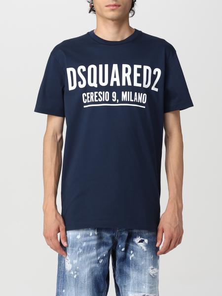 DSQUARED2: Ceresio 9 cotton t-shirt - Navy | Dsquared2 t-shirt ...