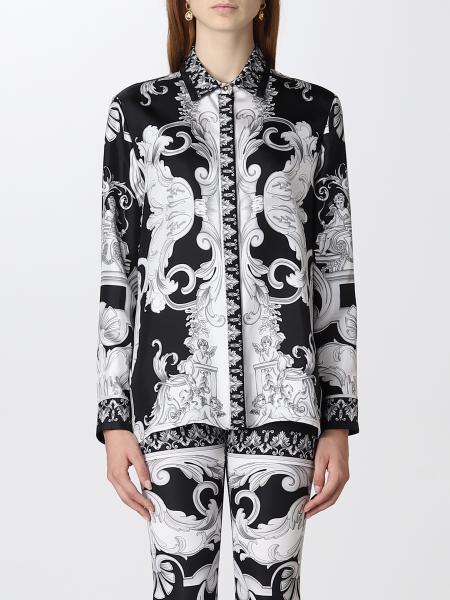 Camicia di seta Versace con stampa barocca