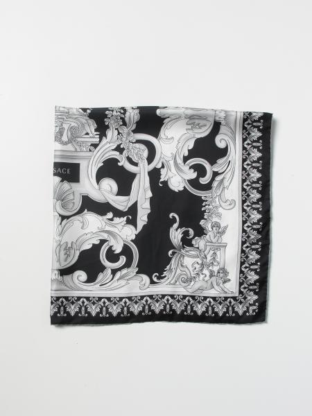 Versace Silver Baroque silk scarf