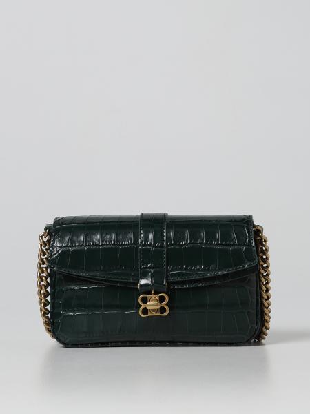 Balenciaga Lady Flap crocodile print leather bag