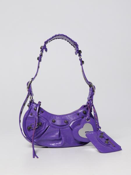 BALENCIAGA: Le Cagole Xs leather bag - Lilac | Balenciaga shoulder bag ...