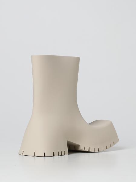 Balenciaga Outlet: Trooper rubber boots - Beige | Balenciaga flat ankle ...