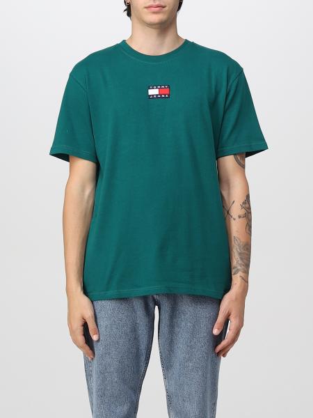 TOMMY JEANS: t-shirt for man - Green | Tommy Jeans t-shirt DM0DM10925 ...