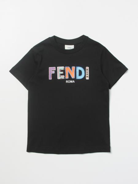 Fendi kids: T-shirt Fendi Kids in cotone con stampa logo
